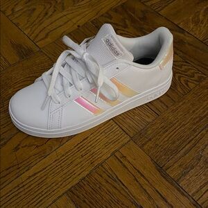 Adidas Kids’ Pink and White Grand Court 2.0K Sneakers